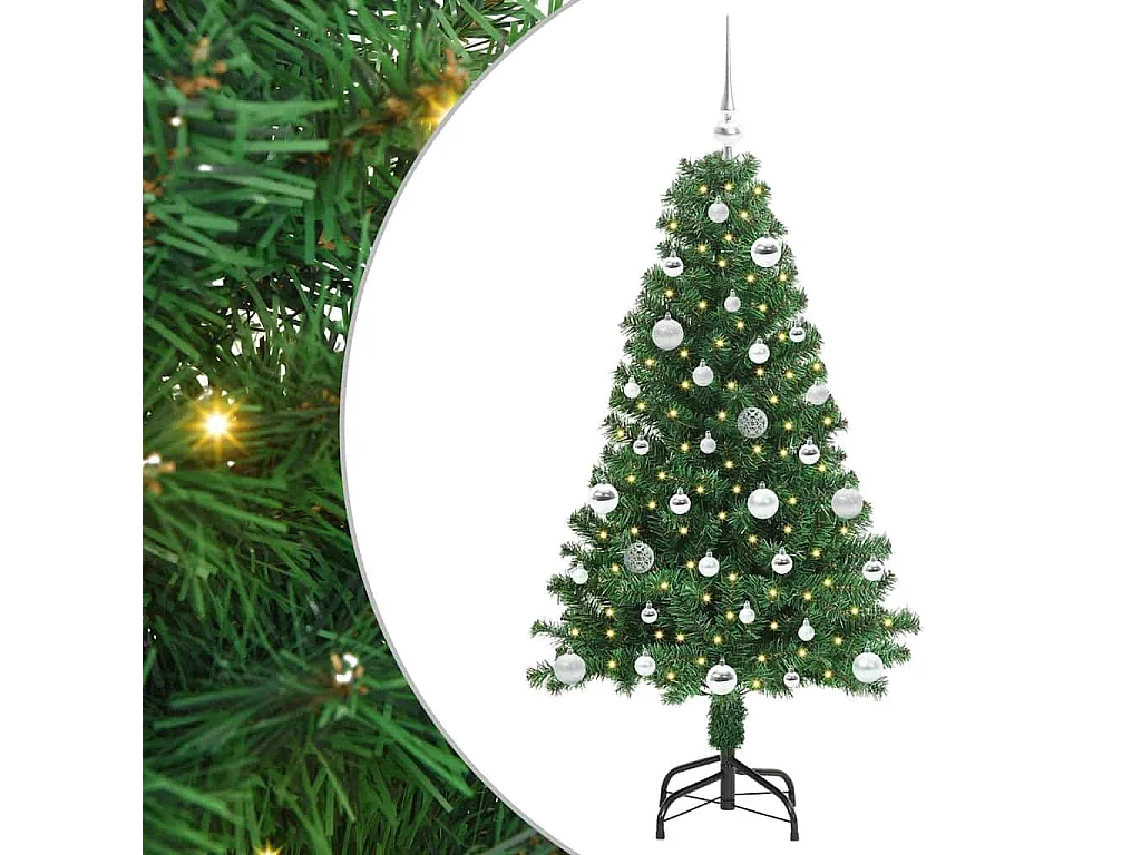 Albero di Natale artificiale verde 150 cm PVC, acciaio e plastica