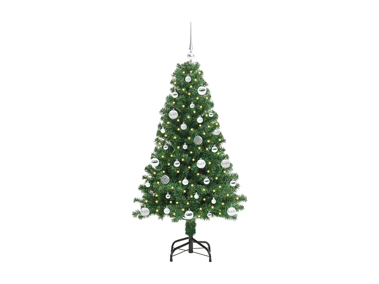 Albero di Natale artificiale verde 150 cm PVC, acciaio e plastica