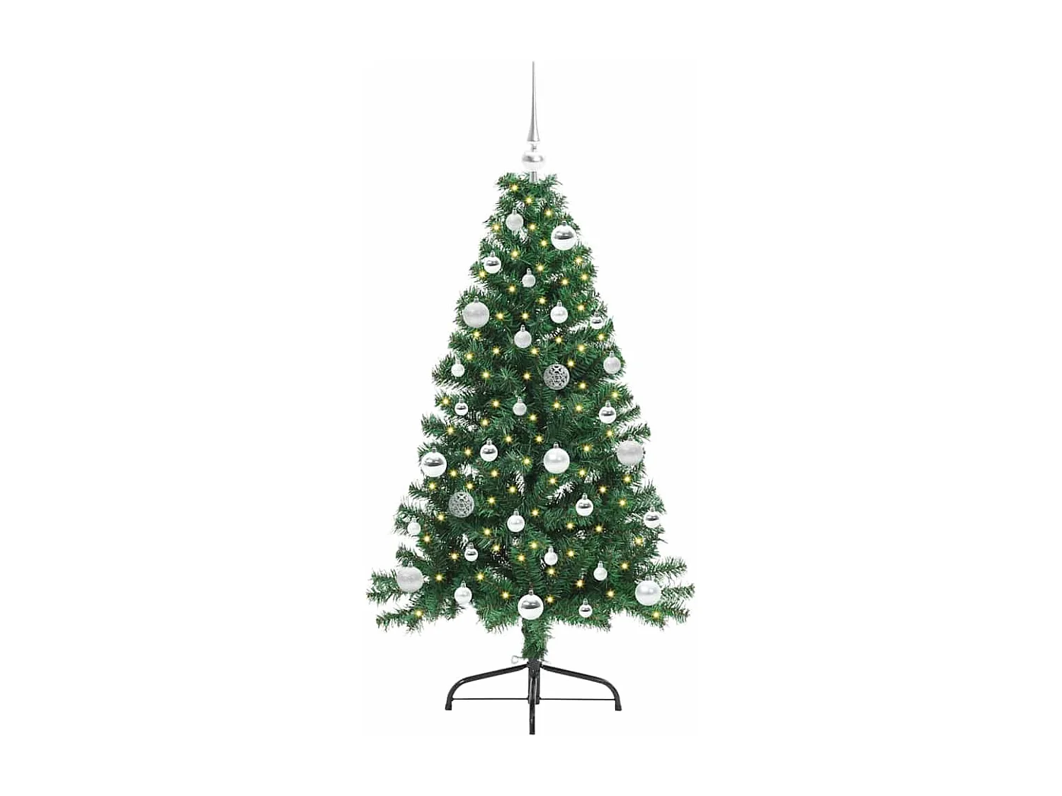 Albero di Natale artificiale preilluminato verde 150 cm in PVC