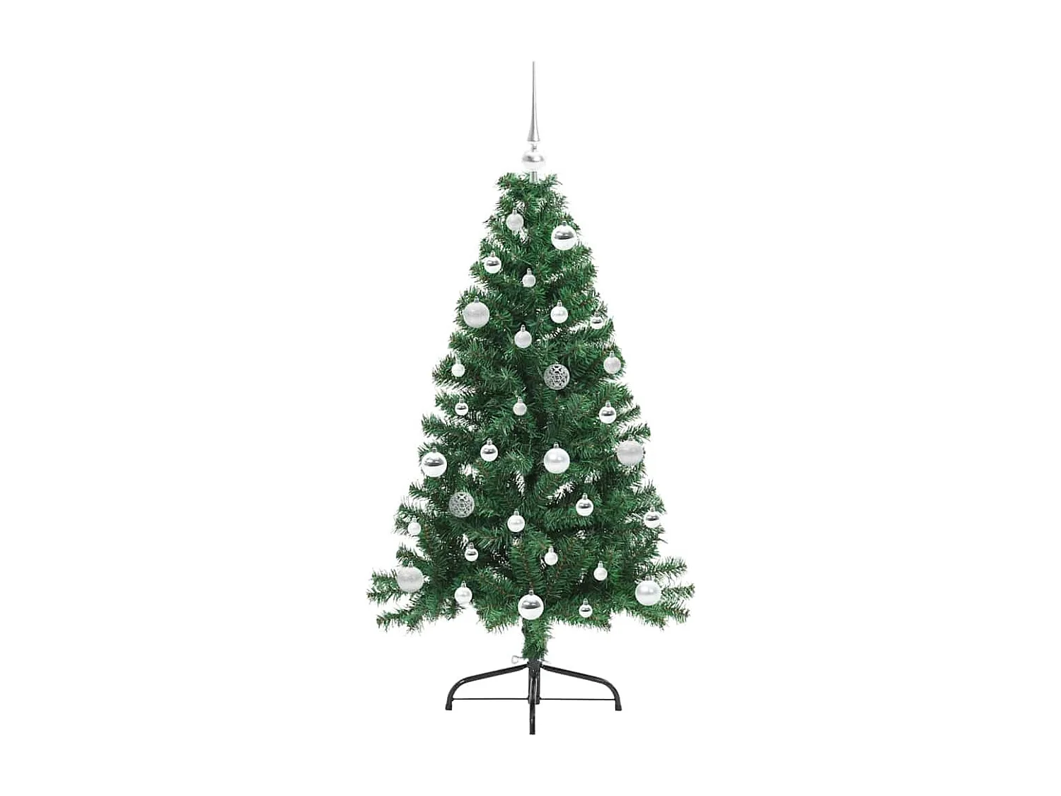 Albero di Natale artificiale preilluminato verde 150 cm in PVC