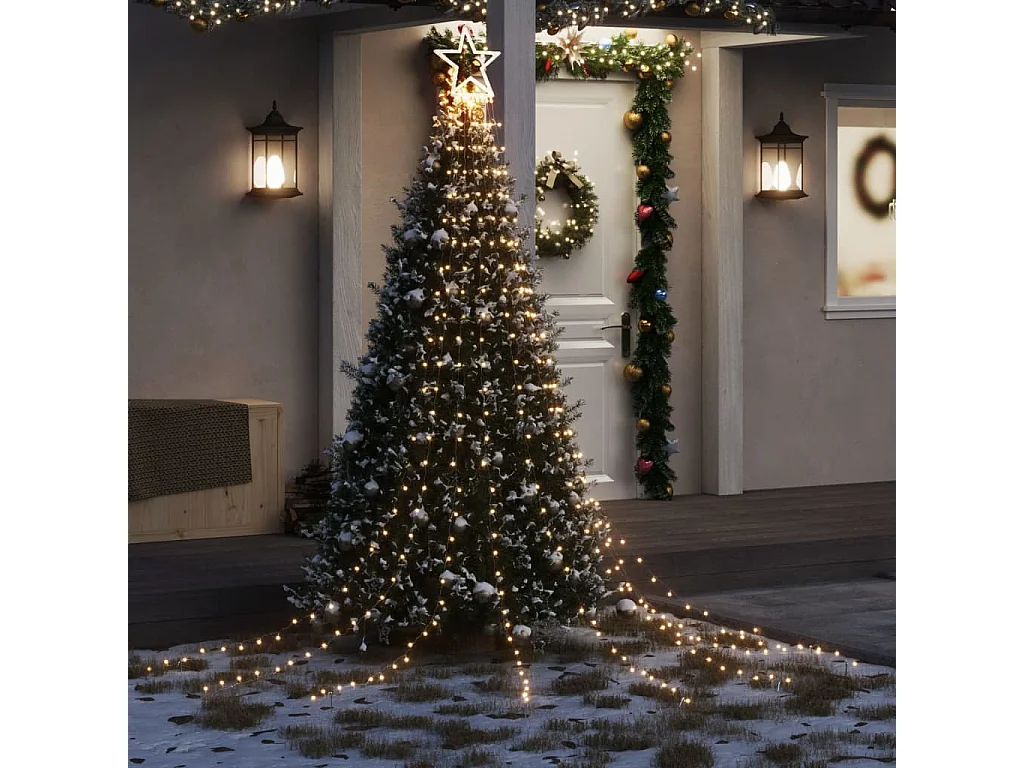 Guirlande de sapin de Noël 320 LED blanc chaud 375 cm