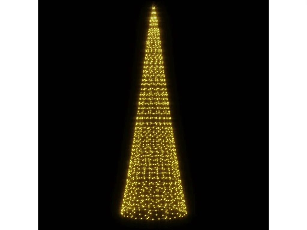 Sapin de Noël à LED sur mât de drapeau 1534 LED blanc 500 cm