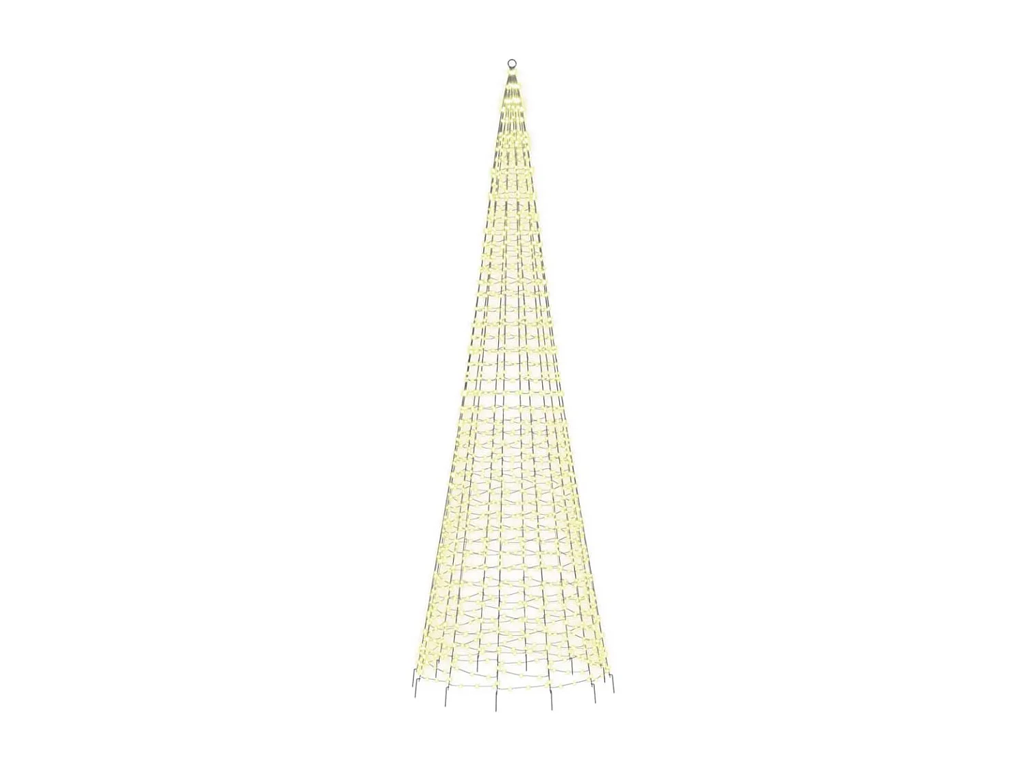 Sapin de Noël à LED sur mât de drapeau 1534 LED blanc 500 cm