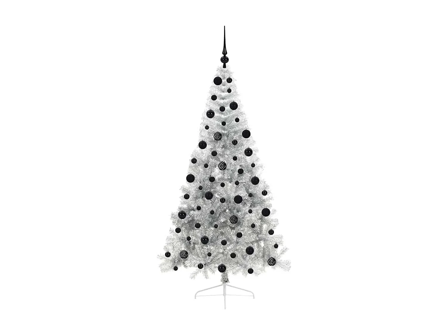 Beleuchteter künstlicher Weihnachtsbaum Silber 210cm PET