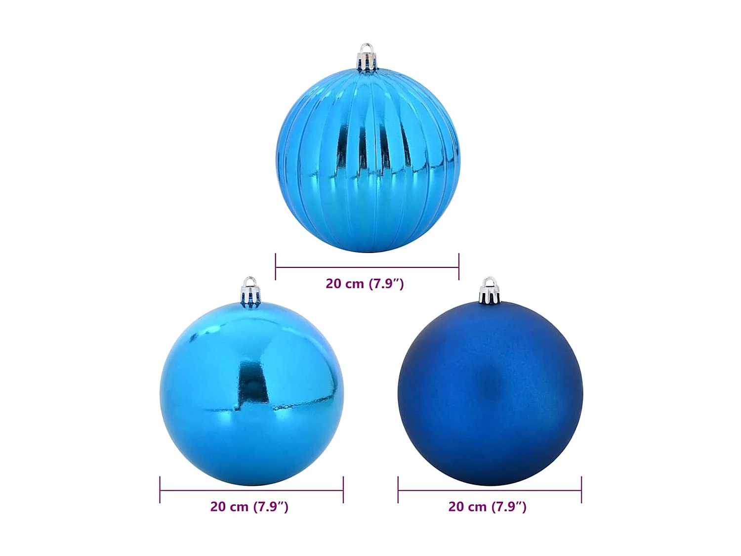 Ensemble de Boules de Noël 4 pcs Bleu