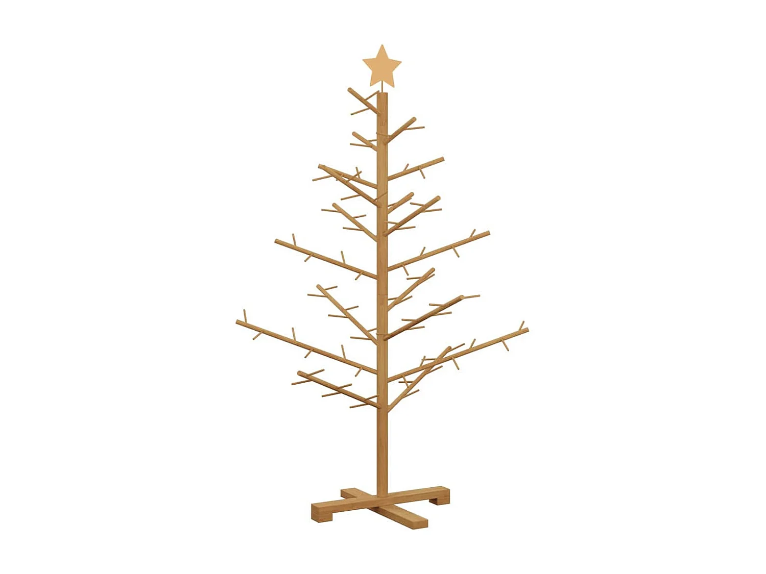 Arbre de Noël en bois Marron 125 cm Bois massif en pin