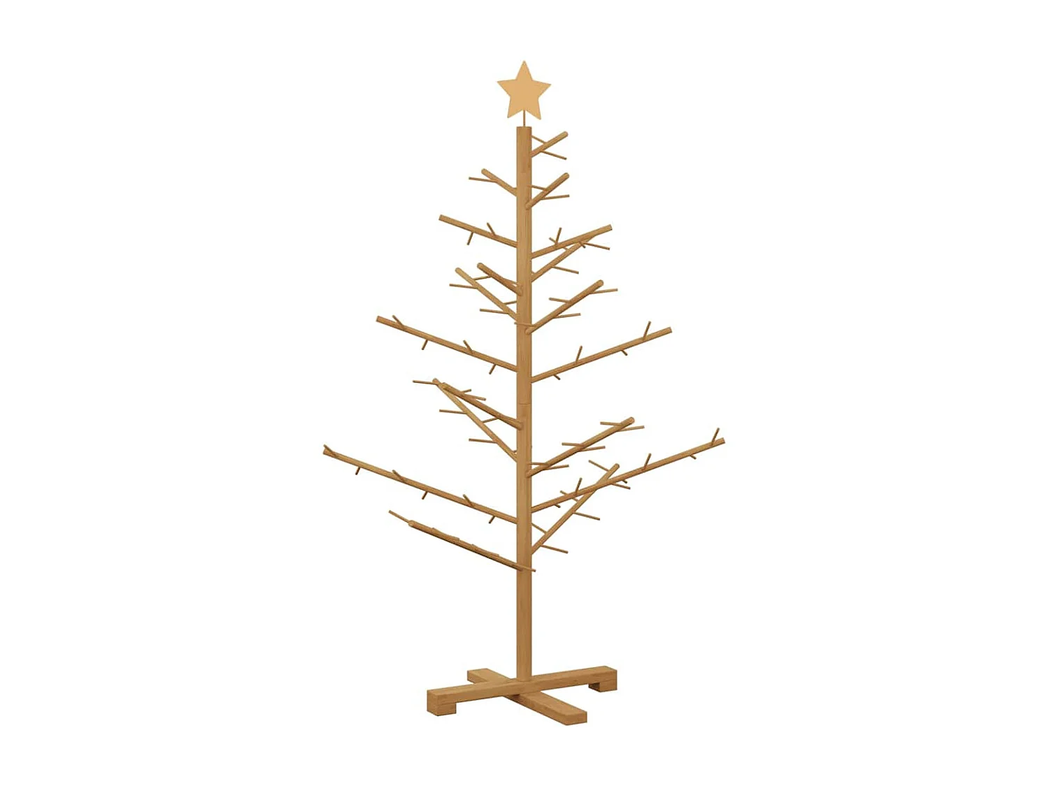 Arbre de Noël en bois Marron 125 cm Bois massif en pin