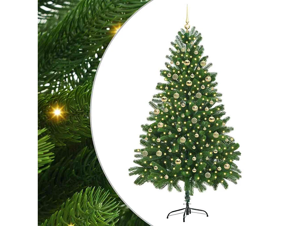 Sapin de Noël artificiel Vert 210 cm PVC, Acier et Plastique