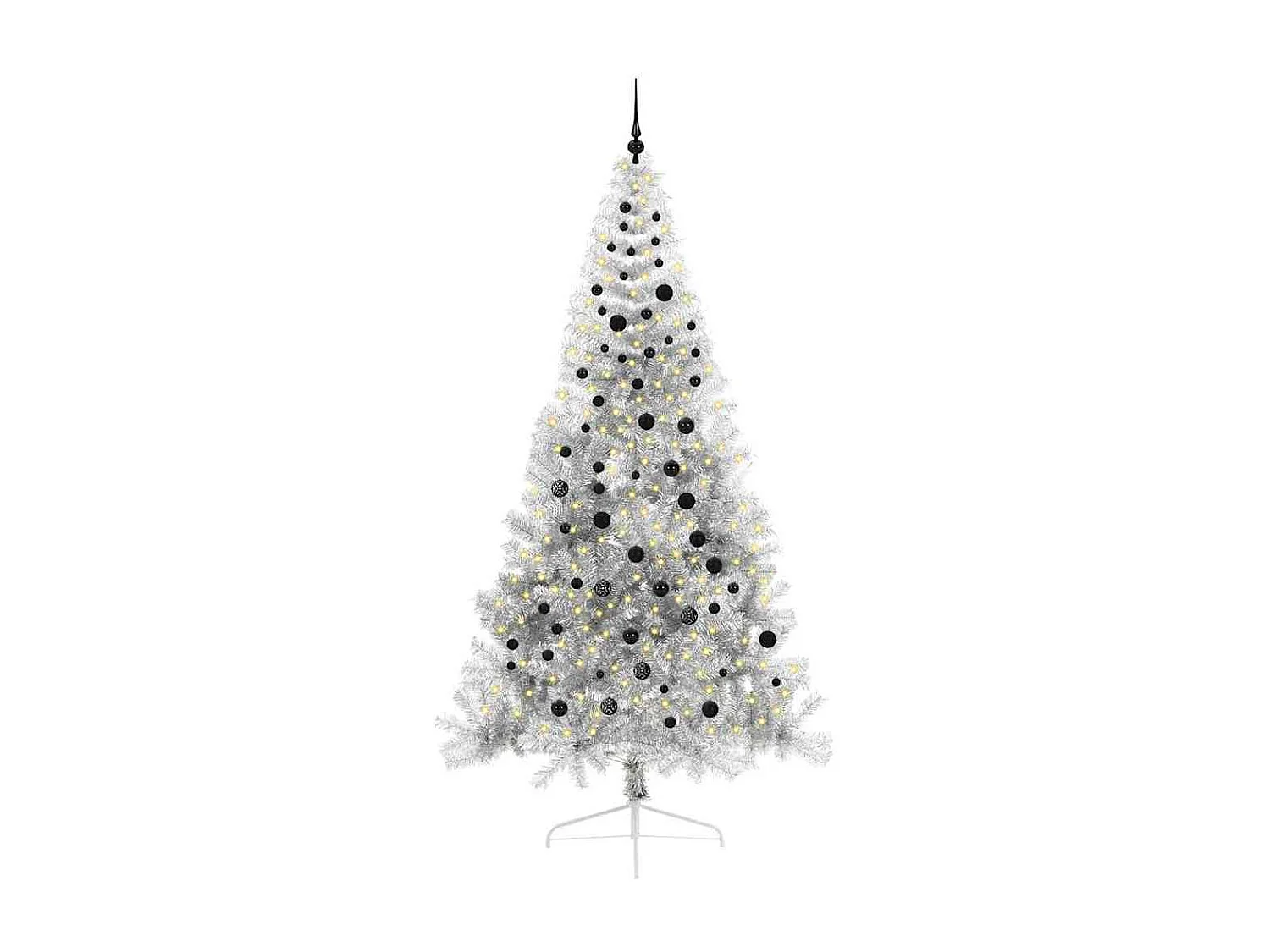 Voorverlichte kunstkerstboom zilver 240cm PET