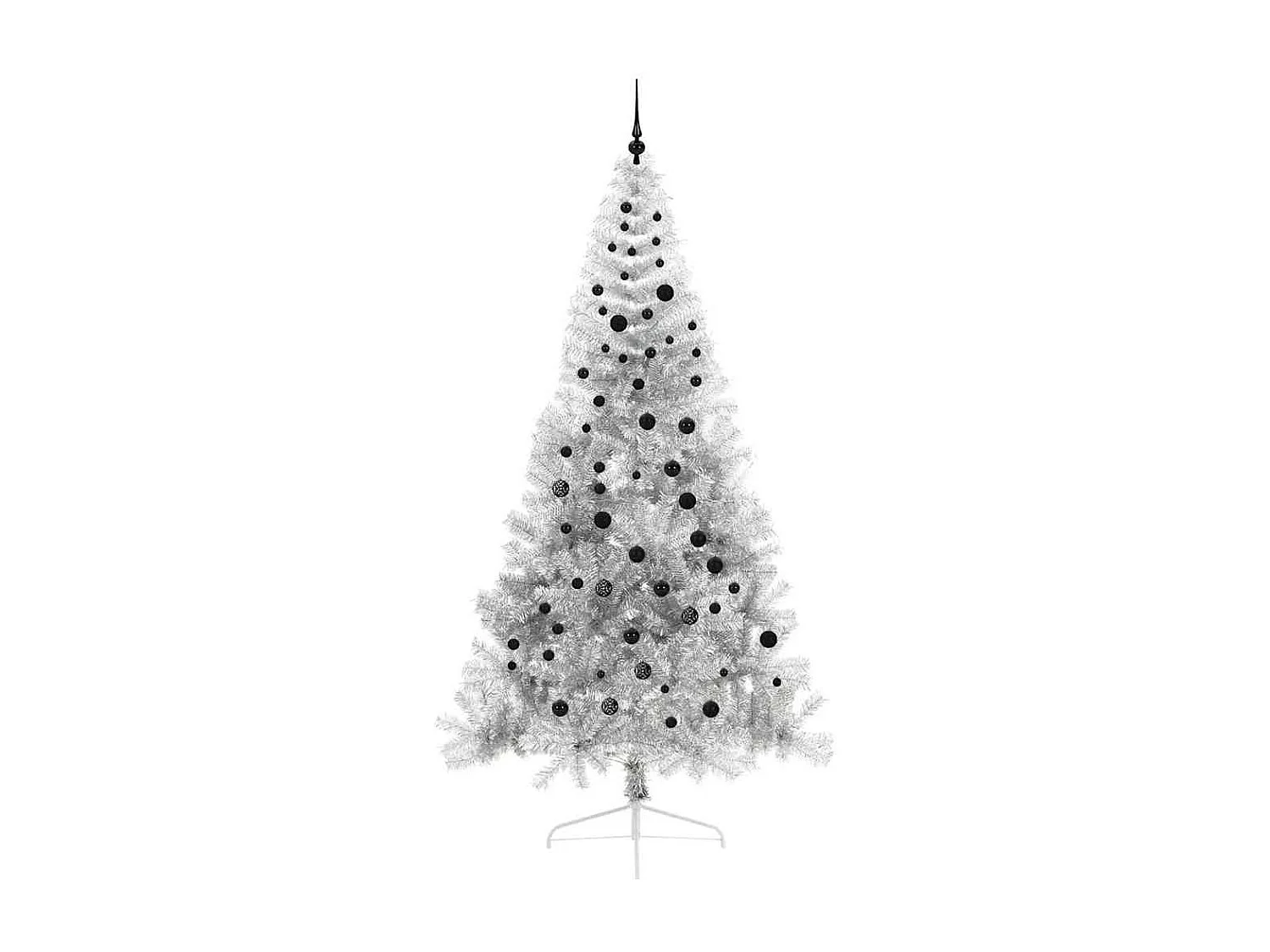 Voorverlichte kunstkerstboom zilver 240cm PET
