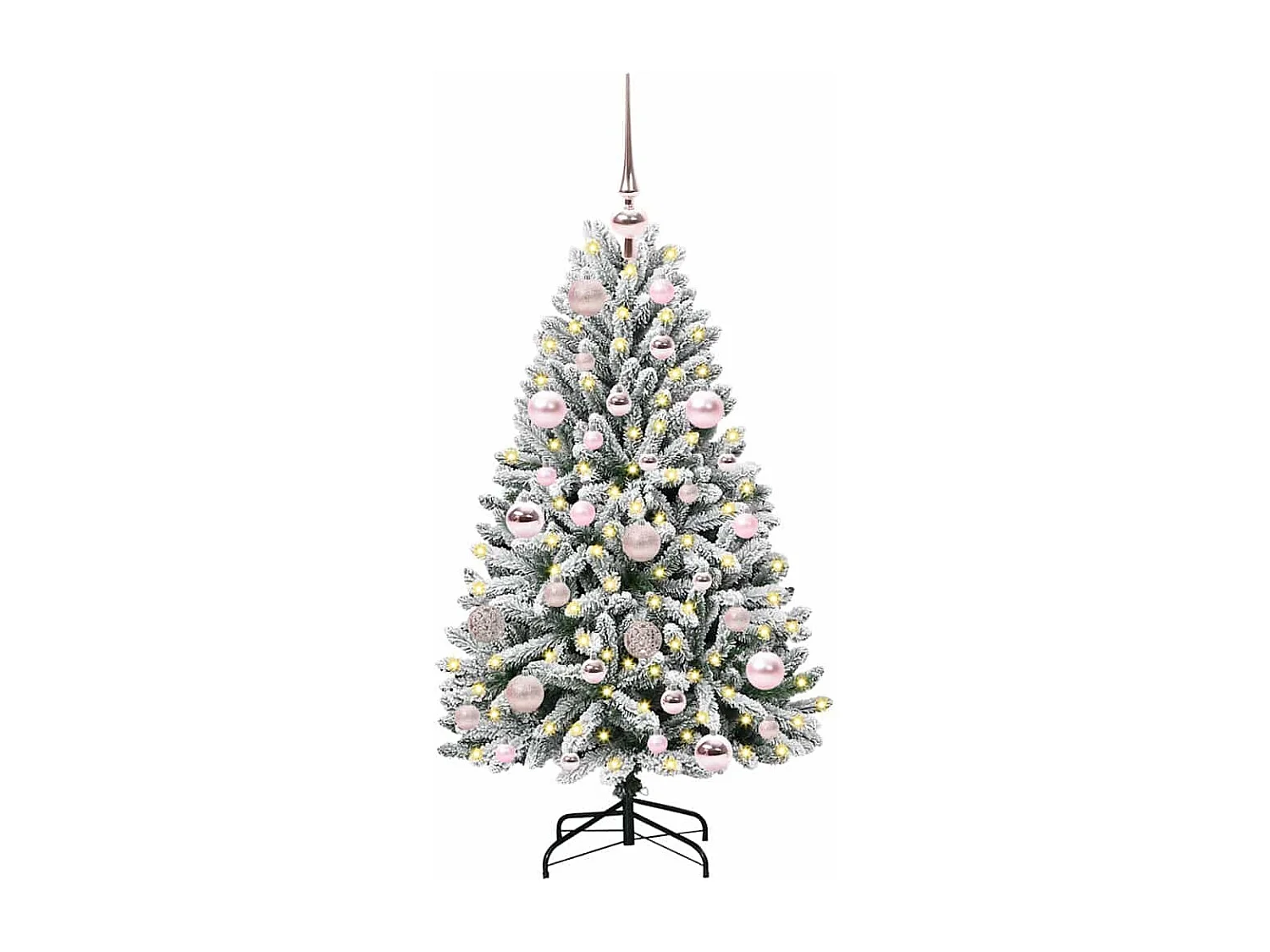 Sapin de Noël artificiel Vert et blanc 120 cm PVC et métal