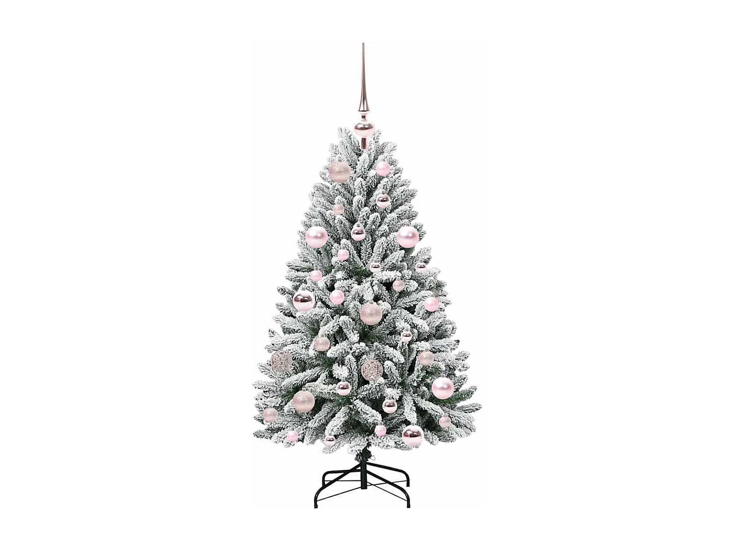 Sapin de Noël artificiel Vert et blanc 120 cm PVC et métal