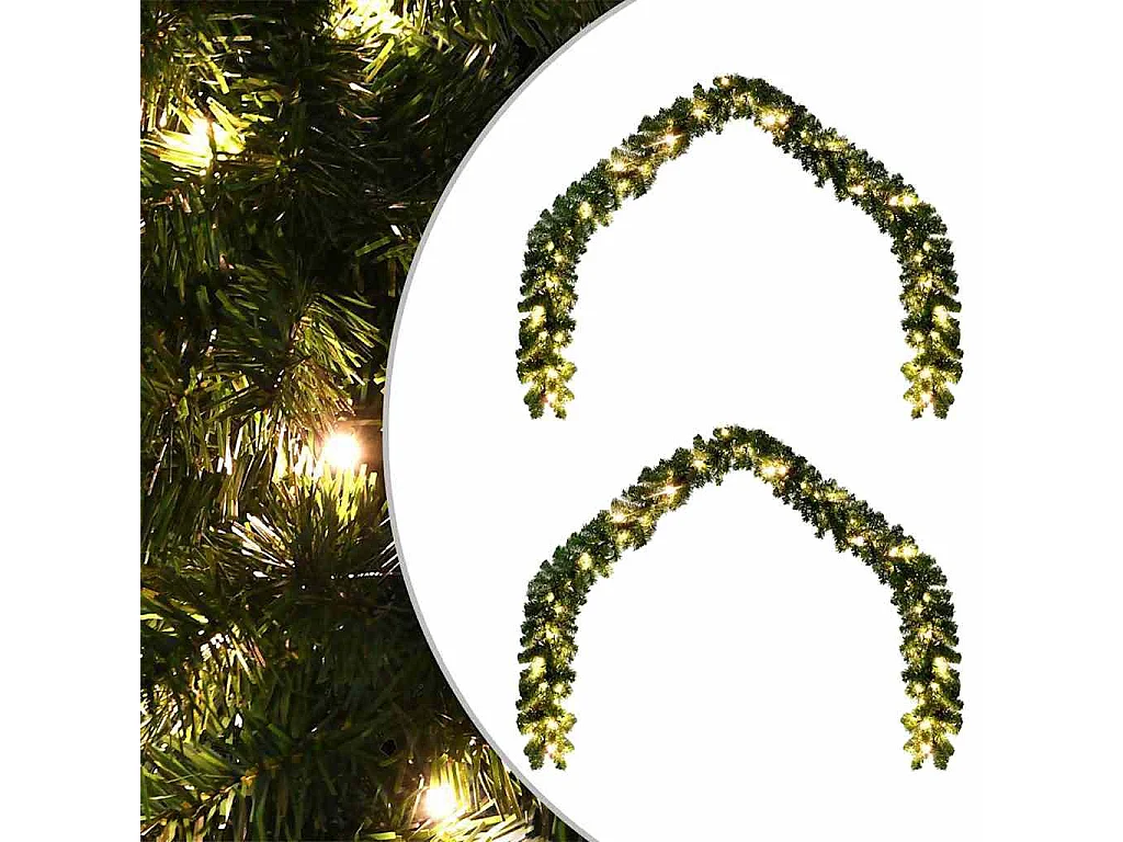 Guirlande de Noël avec 600 LED 2 pcs Vert PVC