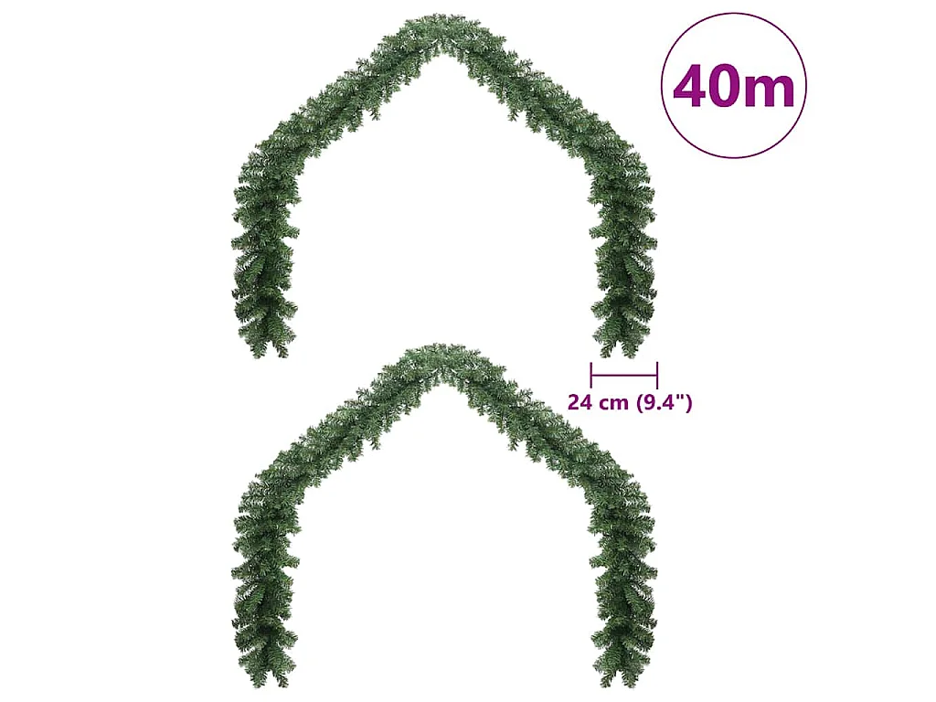 Guirlande de Noël avec 600 LED 2 pcs Vert PVC