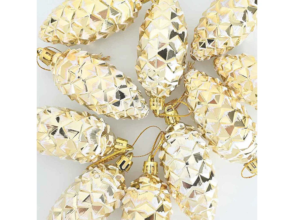 Weihnachts-Tannenzapfenkugeln 40 Stück Gold