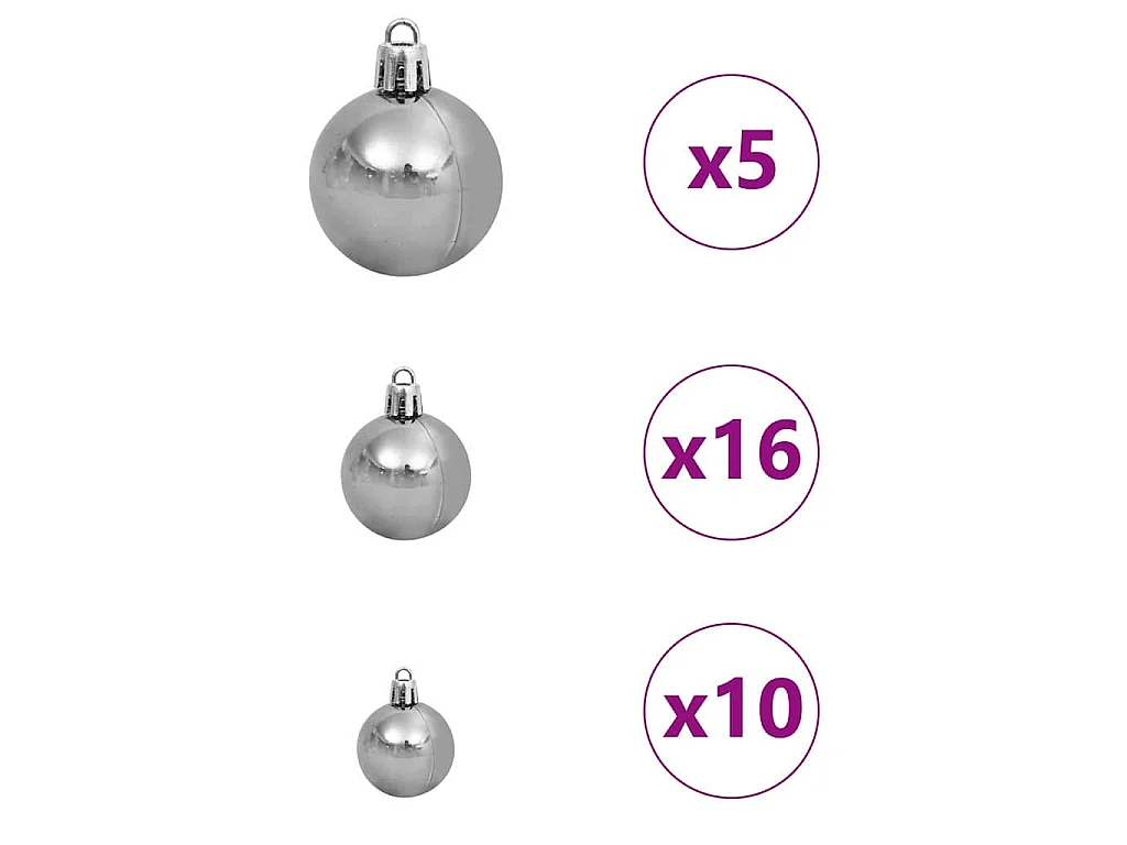 Sapin de Noël artificiel pré-éclairé Argent 180 cm PET