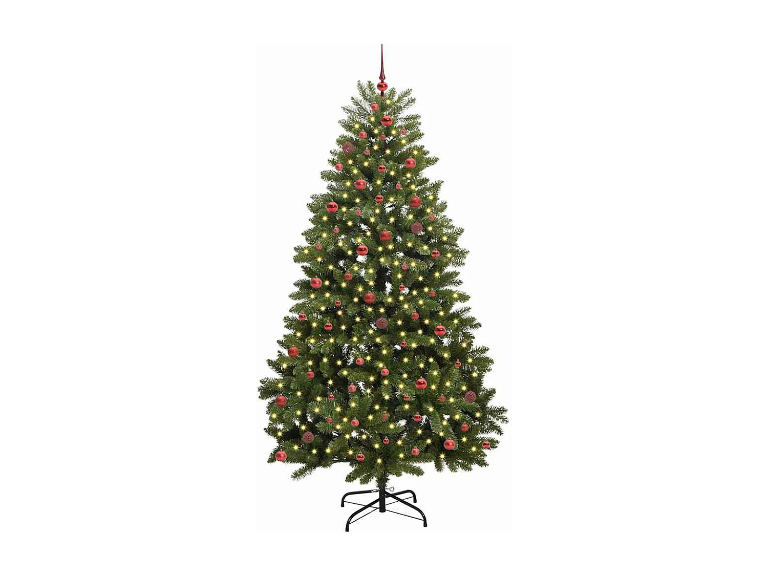 Albero di Natale artificiale con 300 LED Verde 270 cm PVC e metallo