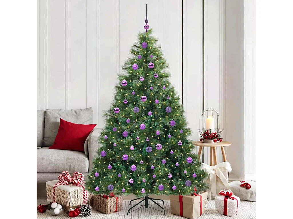 Sapin de Noël artificiel avec 300 LED Vert 180 cm PE et PVC