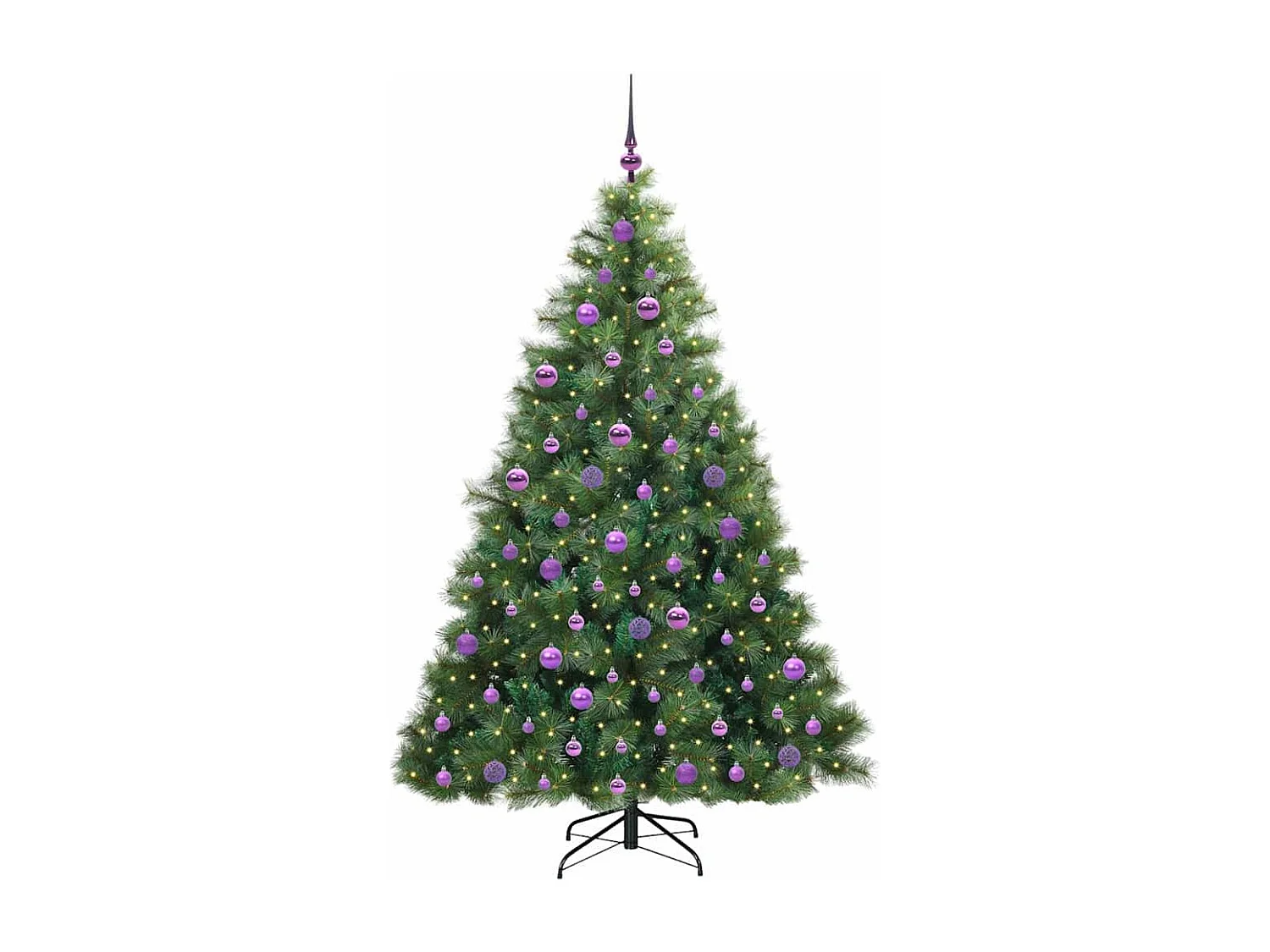 Sapin de Noël artificiel avec 300 LED Vert 180 cm PE et PVC