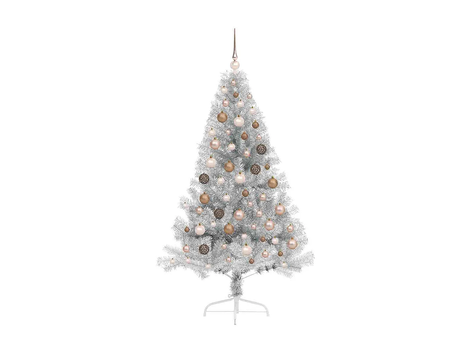 Sapin de Noël artificiel pré-éclairé Argent 180 cm PET