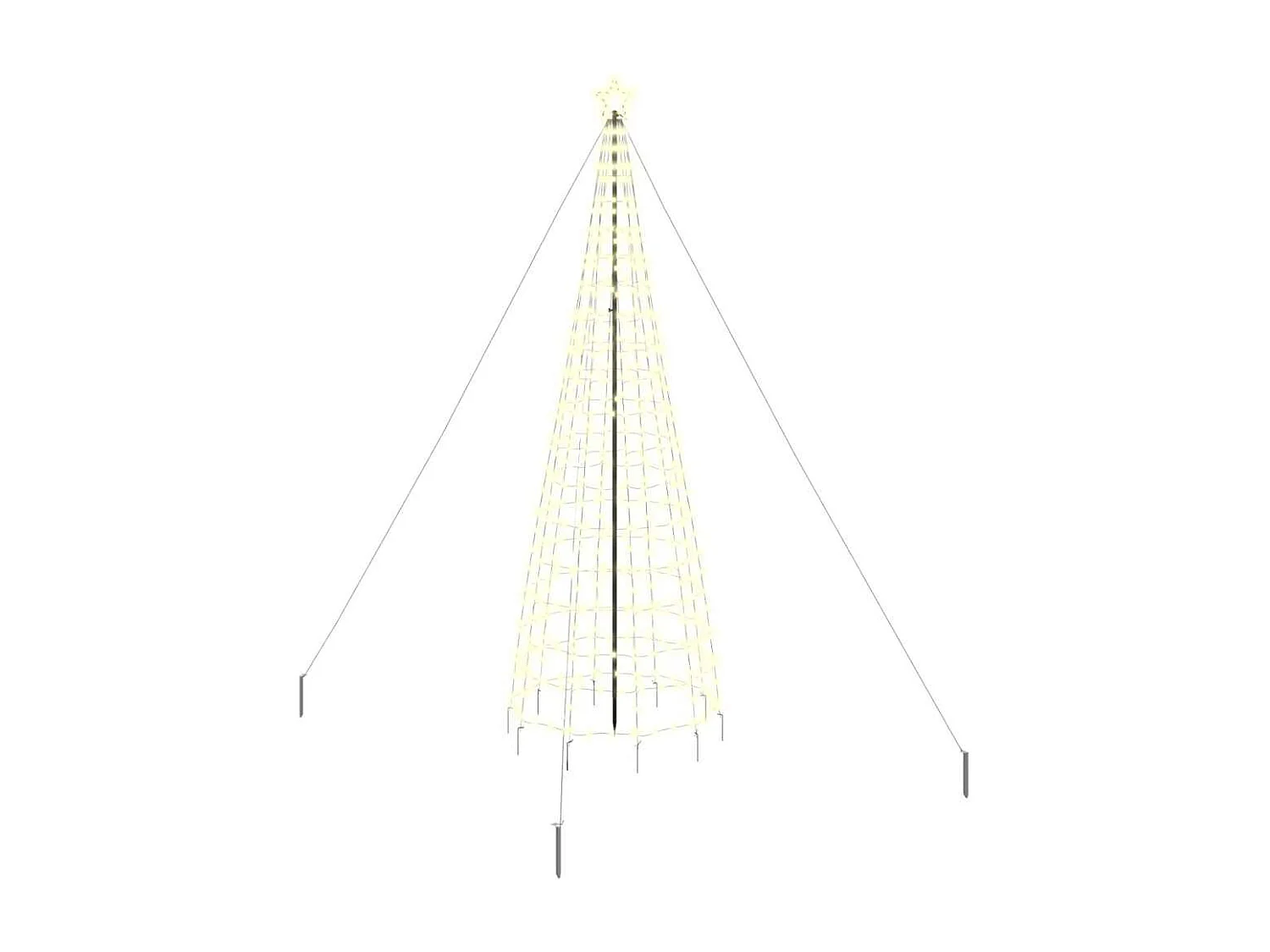 Arbre de Noël LED avec piquets au sol Blanc chaud 400 cm Fer