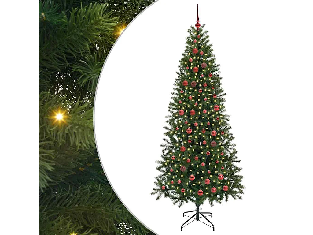 Sapin de Noël artificiel avec 300 LED Vert 210 cm PE et PVC