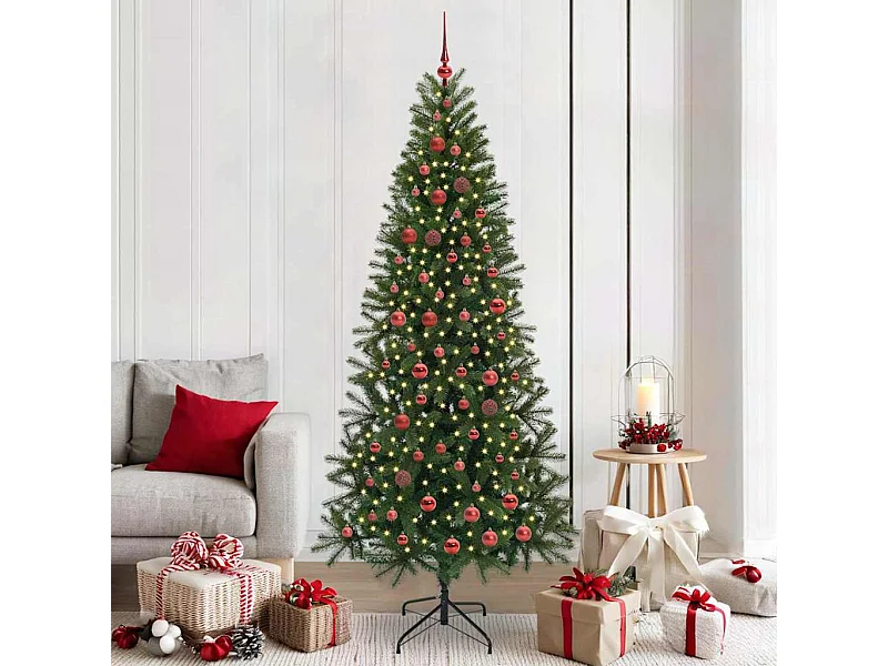 Sapin de Noël artificiel avec 300 LED Vert 210 cm PE et PVC