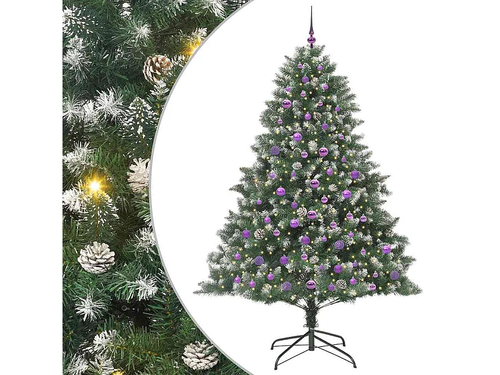 Albero di Natale artificiale con 300 LED Verde 140 x 140 x 210 cm