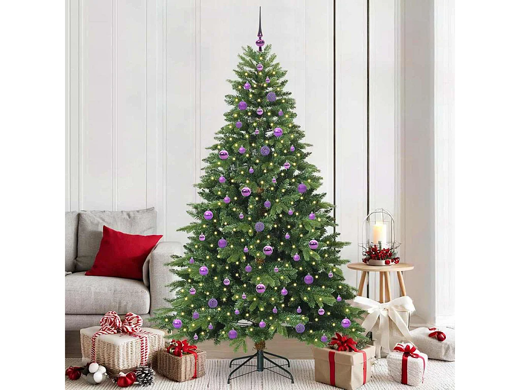Albero di Natale artificiale con 300 LED Verde 210 cm PE e PVC