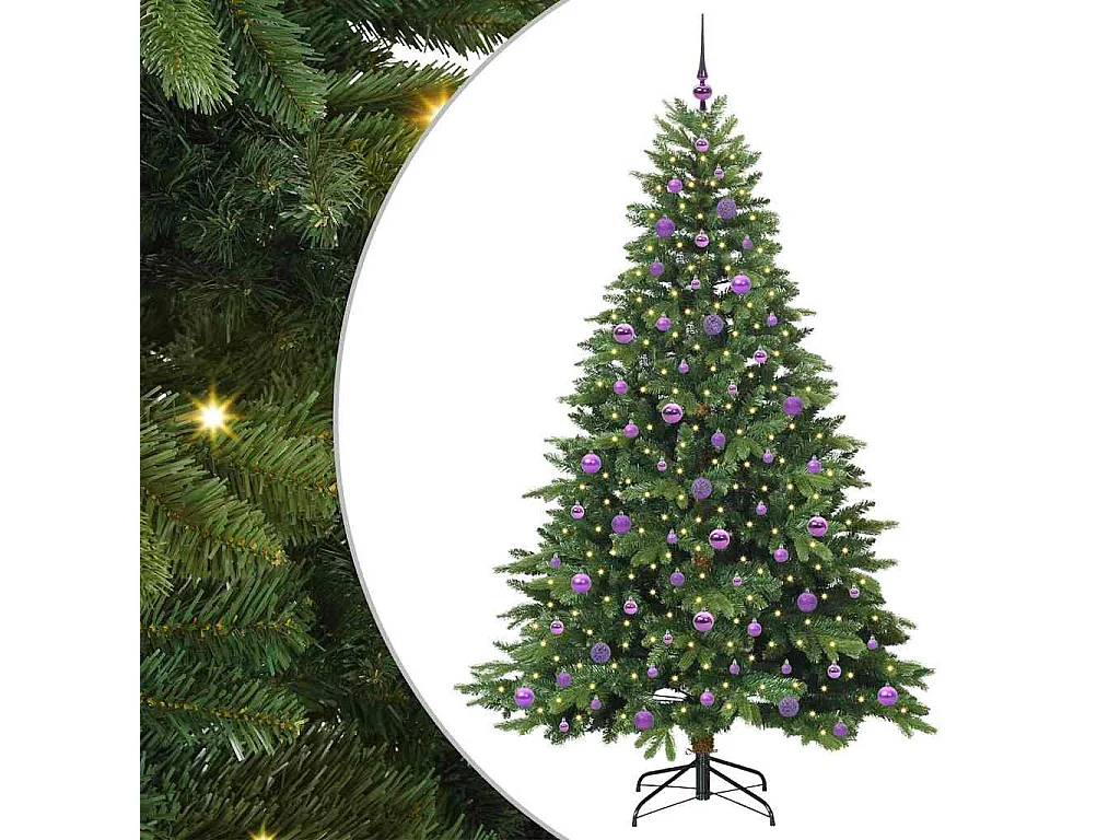 Albero di Natale artificiale con 300 LED Verde 210 cm PE e PVC