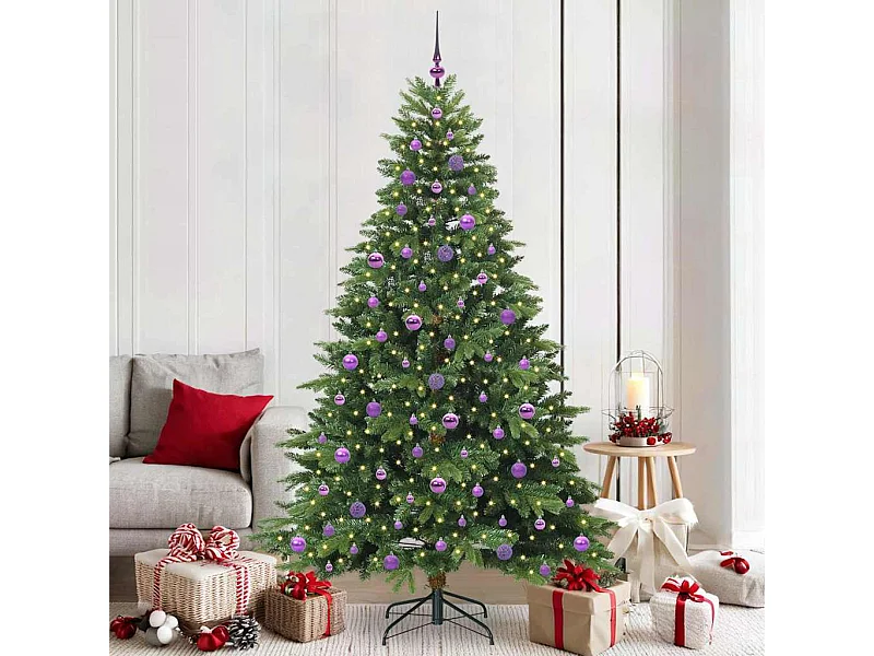 Albero di Natale artificiale con 300 LED Verde 210 cm PE e PVC