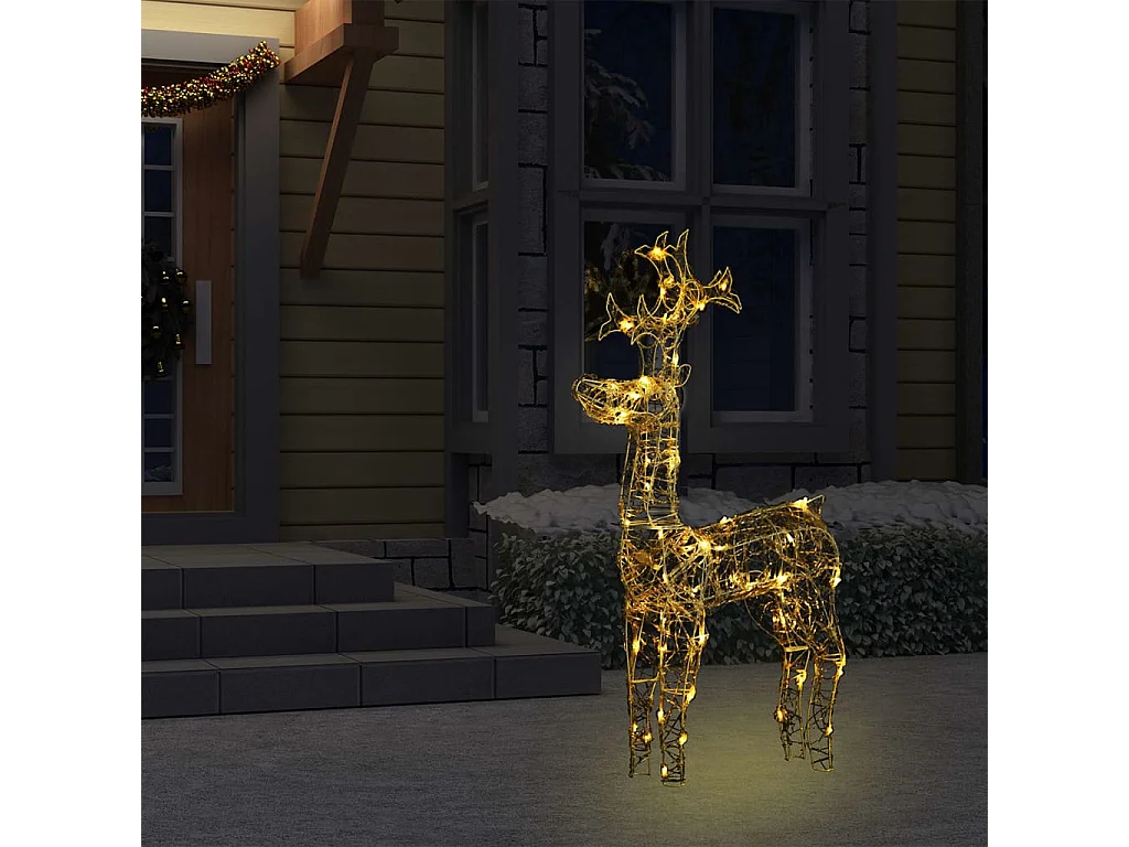 Decorazione natalizia renna 90 LED 60x16x100 cm Acrilico