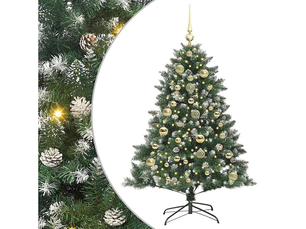 Sapin de Noël artificiel avec 150 LED Vert 105 x 105 x 150 cm