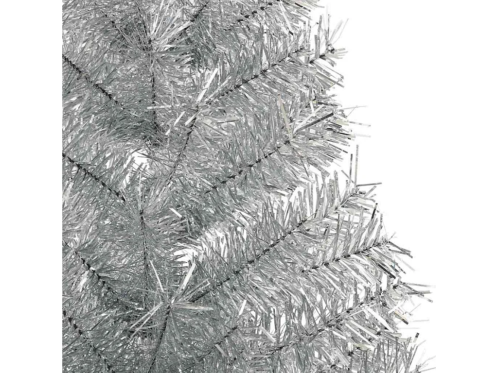 Voorverlichte kunstkerstboom zilver 180cm PET