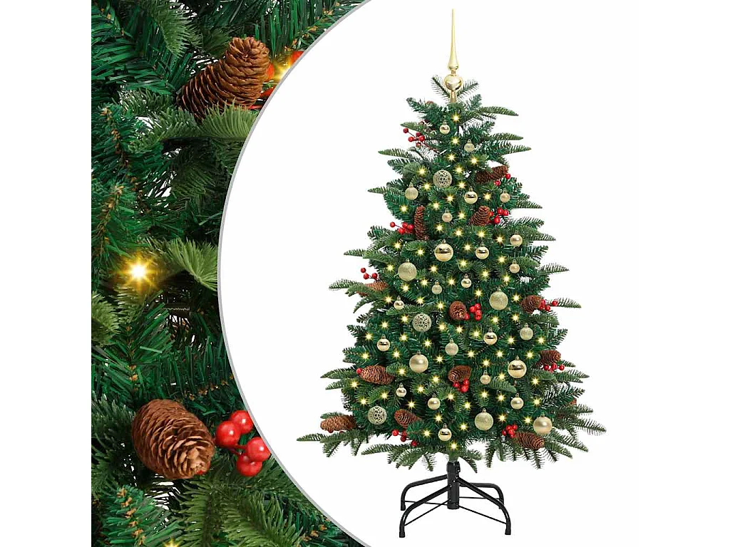 Künstlicher Weihnachtsbaum Grün 150 cm PVC, Metall und Kunststoff
