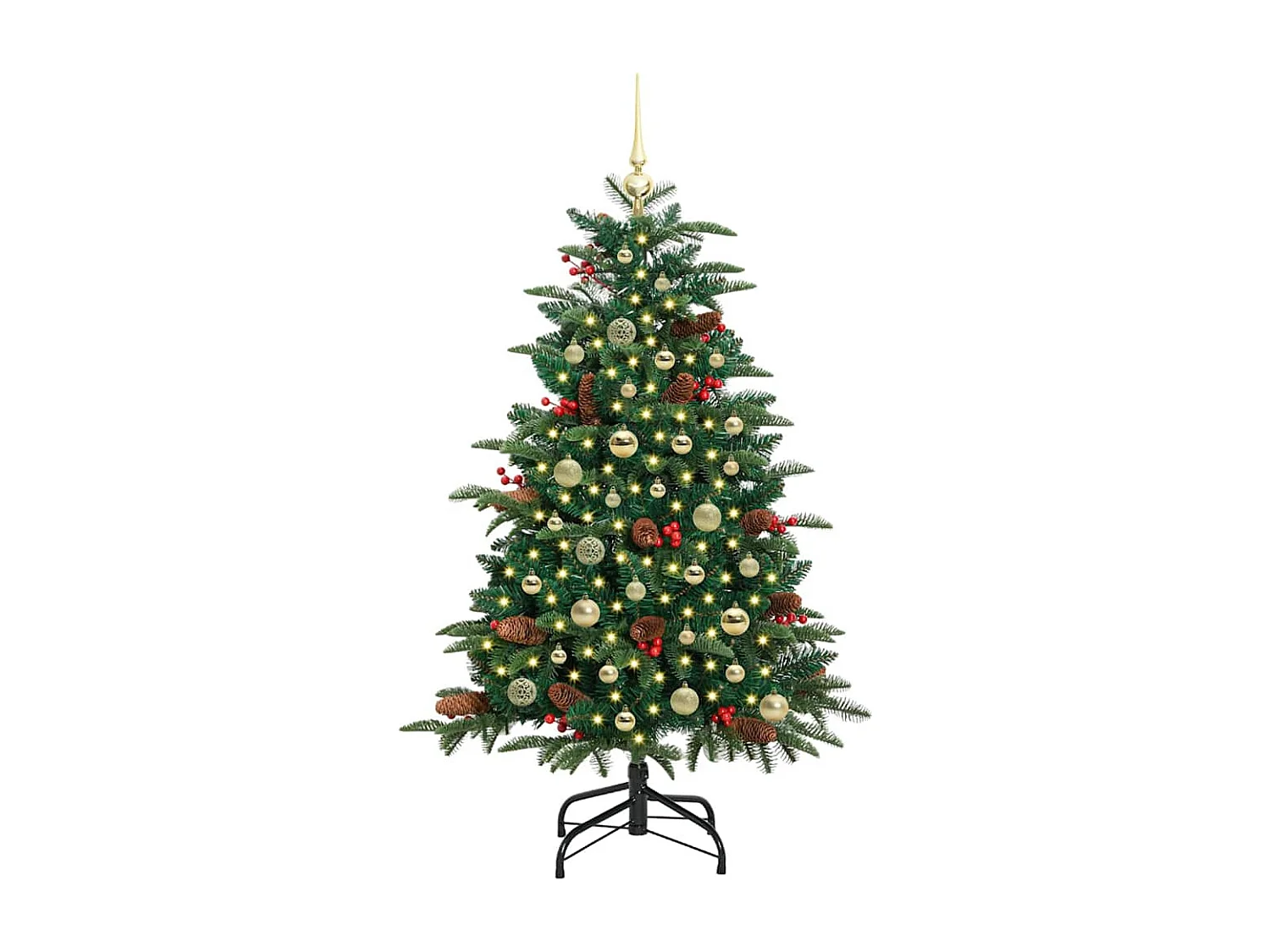 Künstlicher Weihnachtsbaum Grün 150 cm PVC, Metall und Kunststoff