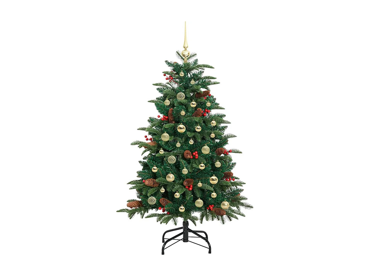 Künstlicher Weihnachtsbaum Grün 150 cm PVC, Metall und Kunststoff