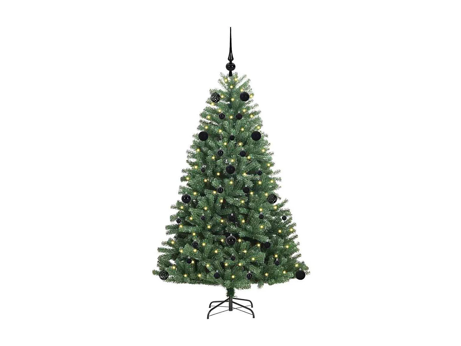 Albero di Natale artificiale con rami incernierati verde 150 cm