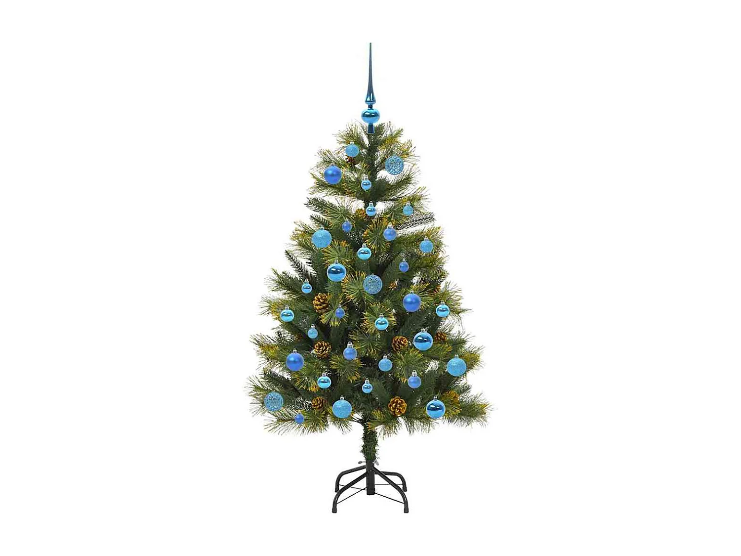 Kunstkerstboom met buigzame takken en kegels 150 cm