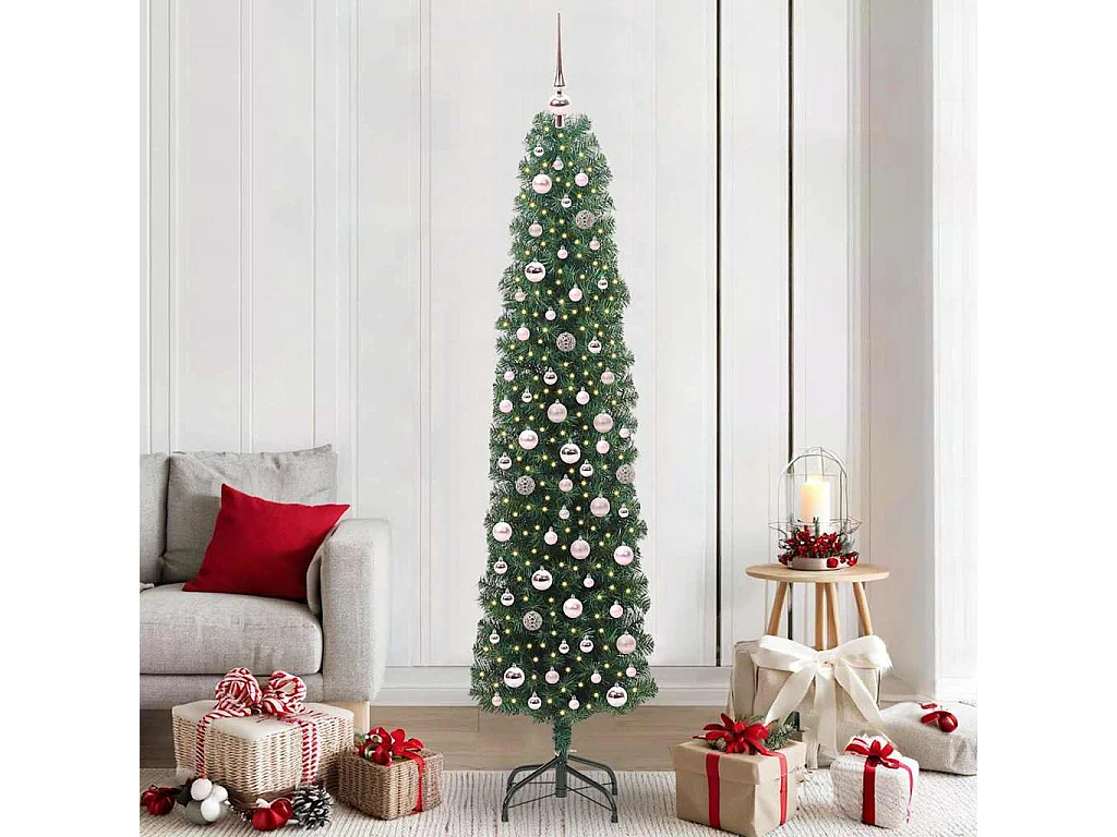 Albero di Natale artificiale Verde 210 cm PVC e acciaio e plastica