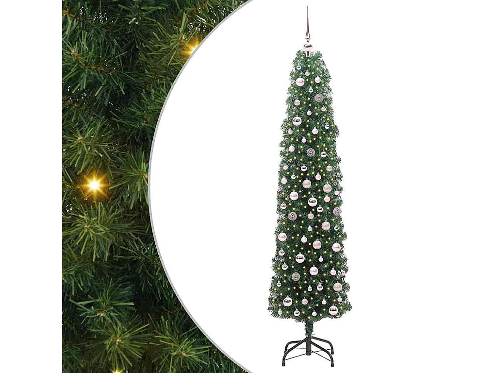 Albero di Natale artificiale Verde 210 cm PVC e acciaio e plastica