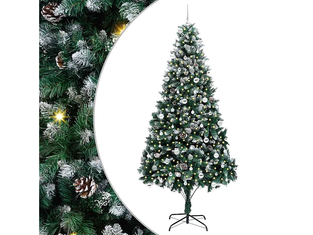 Sapin de Noël artificiel Vert 240 cm PVC, Acier et Plastique