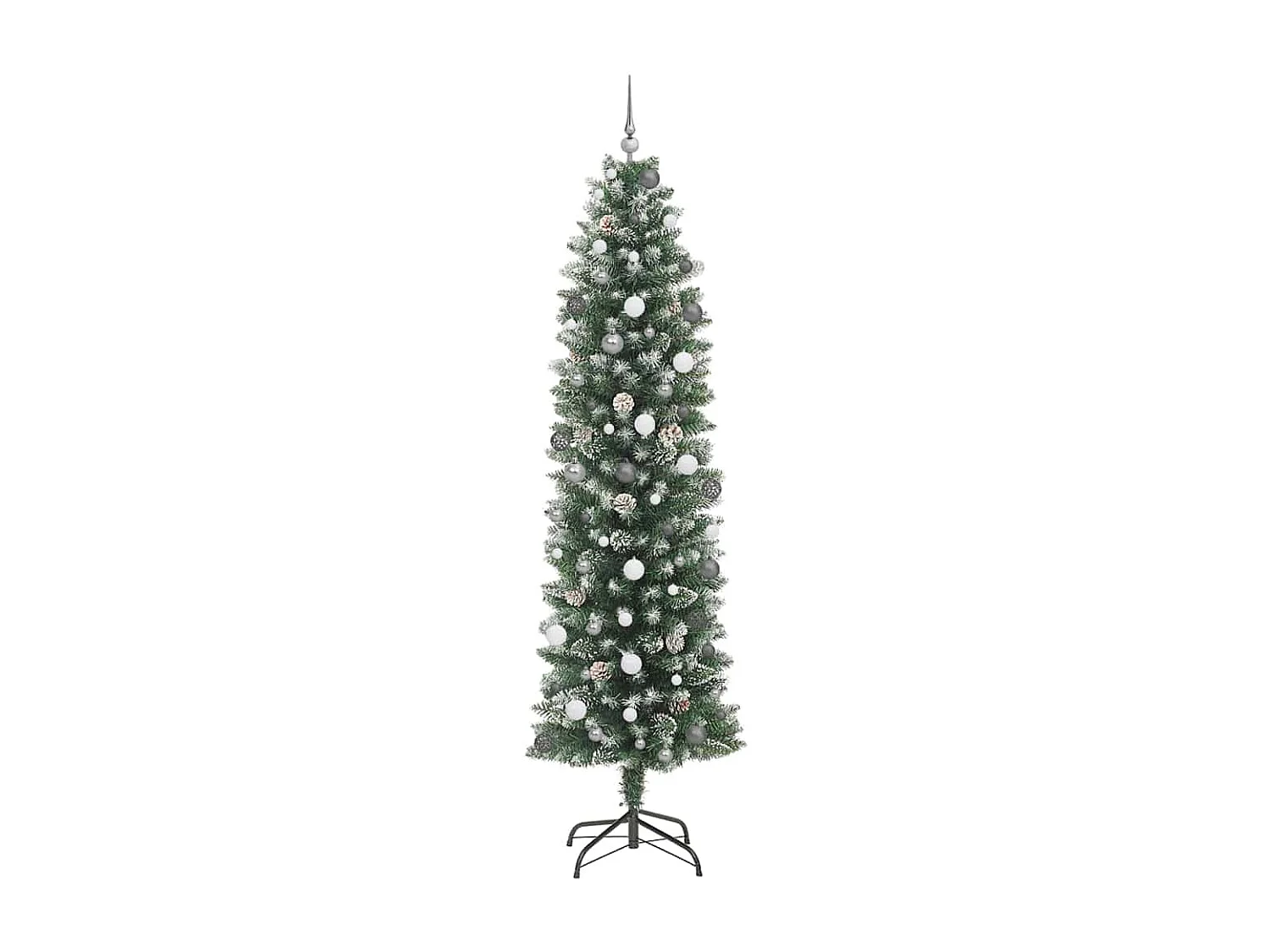 Albero di Natale artificiale sottile con 300 LED Verde 240 cm