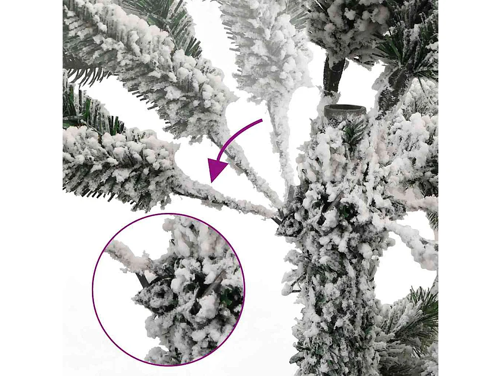 Albero di Natale artificiale articolato da 120 cm con 150 LED e palline