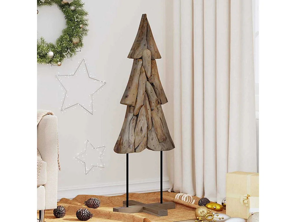 Weihnachtsbaum mit Ständer Braun 120 cm Massivholz Teak