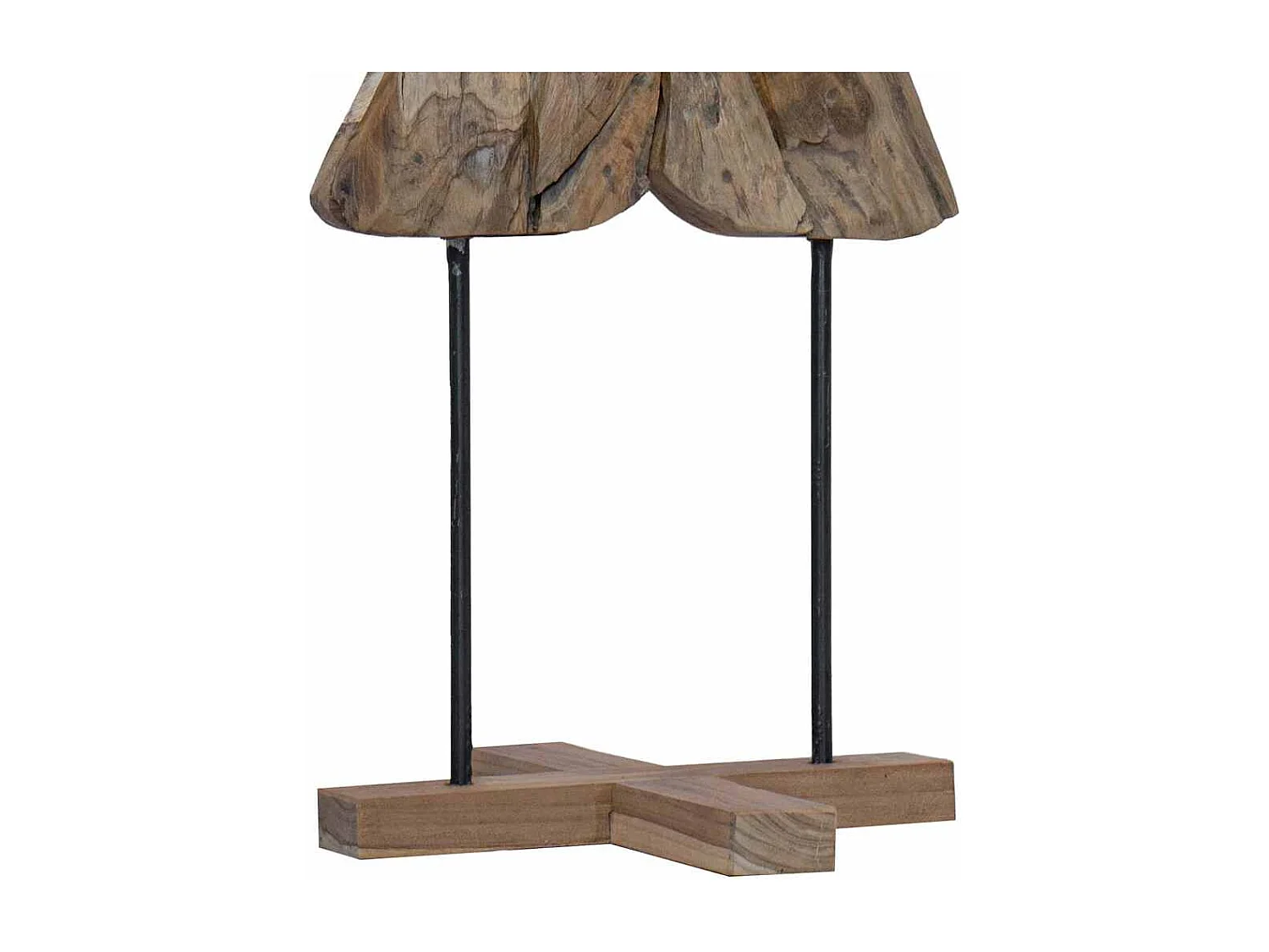 Sapin de Noël avec support Marron 120 cm Bois de teck solide