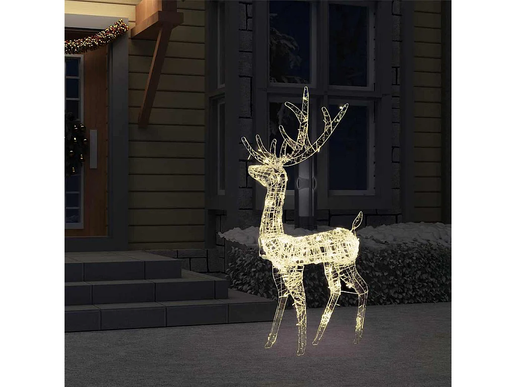Weihnachtsdekoration Rentier Acryl 140 LED warmweiß 120 cm