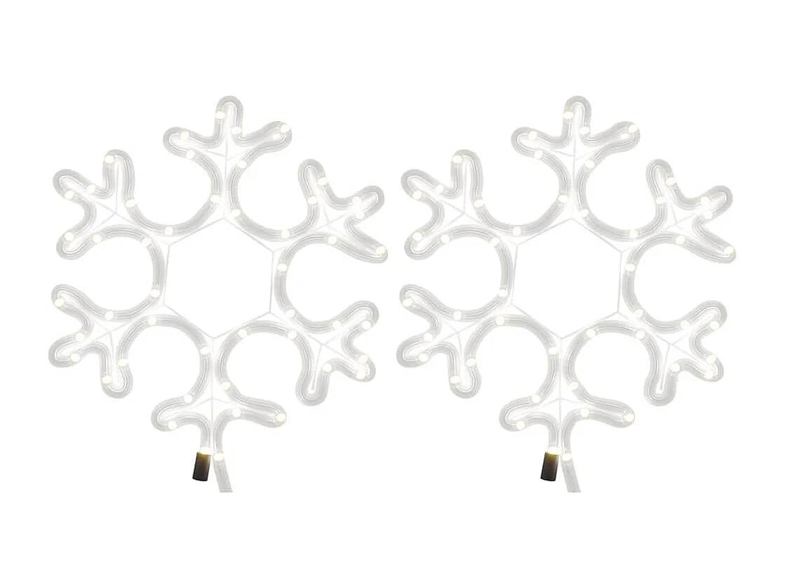 Kerst sneeuwvlok met LED 2 stuks Warm Wit 27x27 cm