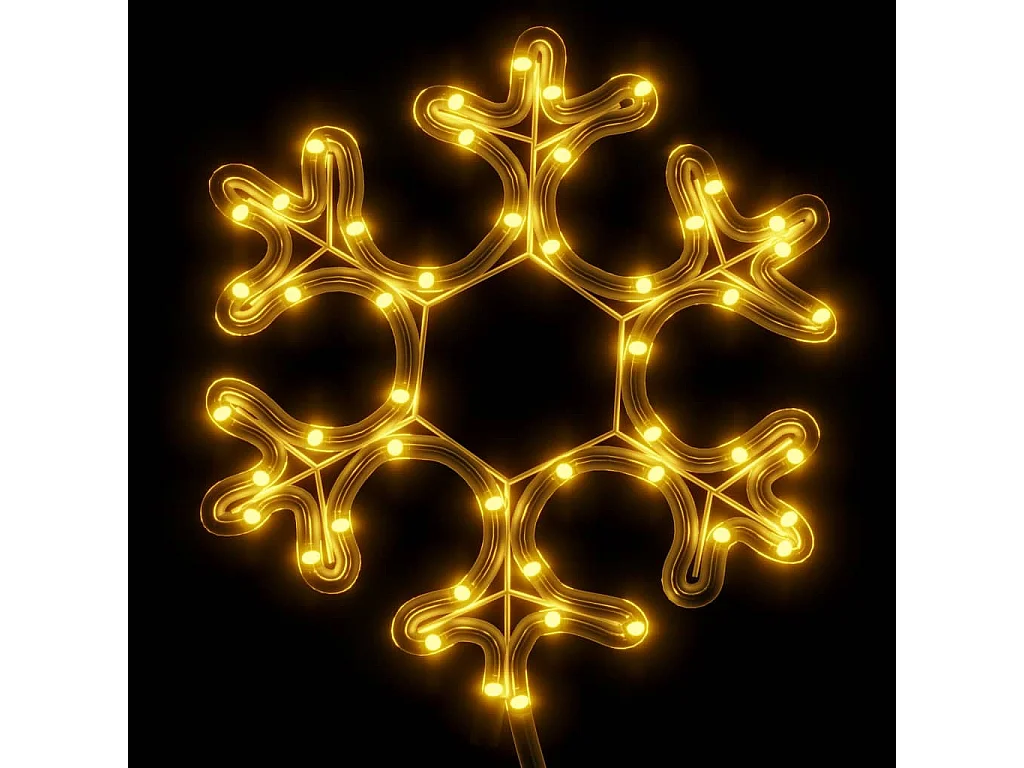 Kerst sneeuwvlok met LED 2 stuks Warm Wit 27x27 cm