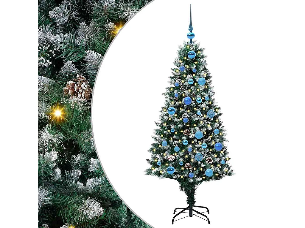 Albero di Natale artificiale verde 150 cm PVC, acciaio e plastica
